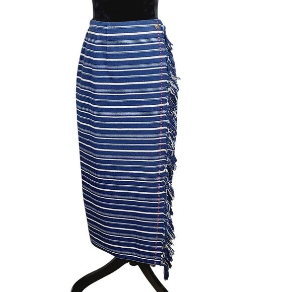 Vintage Cambridge Dry Goods Western Fringe Maxi Wrap Skirt Size 6, PR-OWNED - Picture 1 of 8